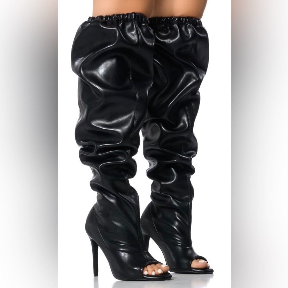 Azalea Wang Peep Toe Slouchy Boots